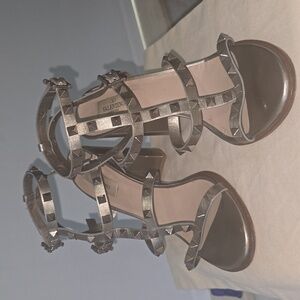 ValentinoRockstud Accents Leather T-Strap SandalsWomen's Size 40